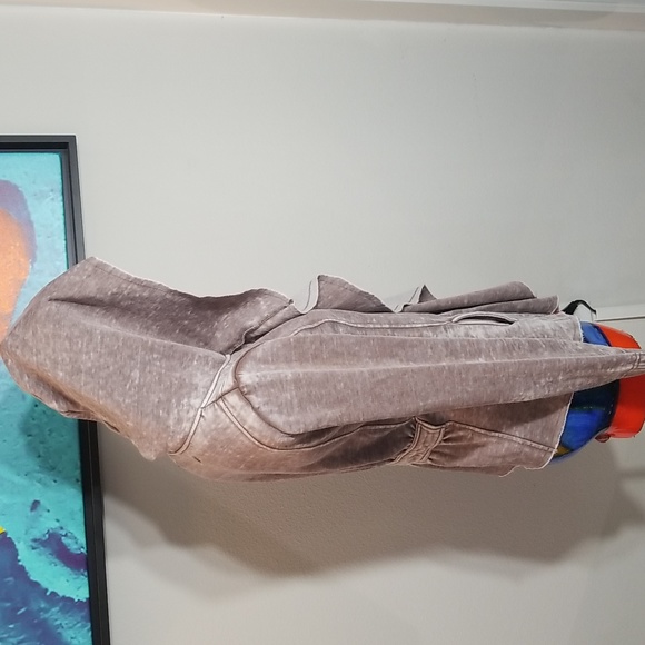 Blanc Noir Small Taupe/Champagne Draped front hoodie. - Picture 8 of 11